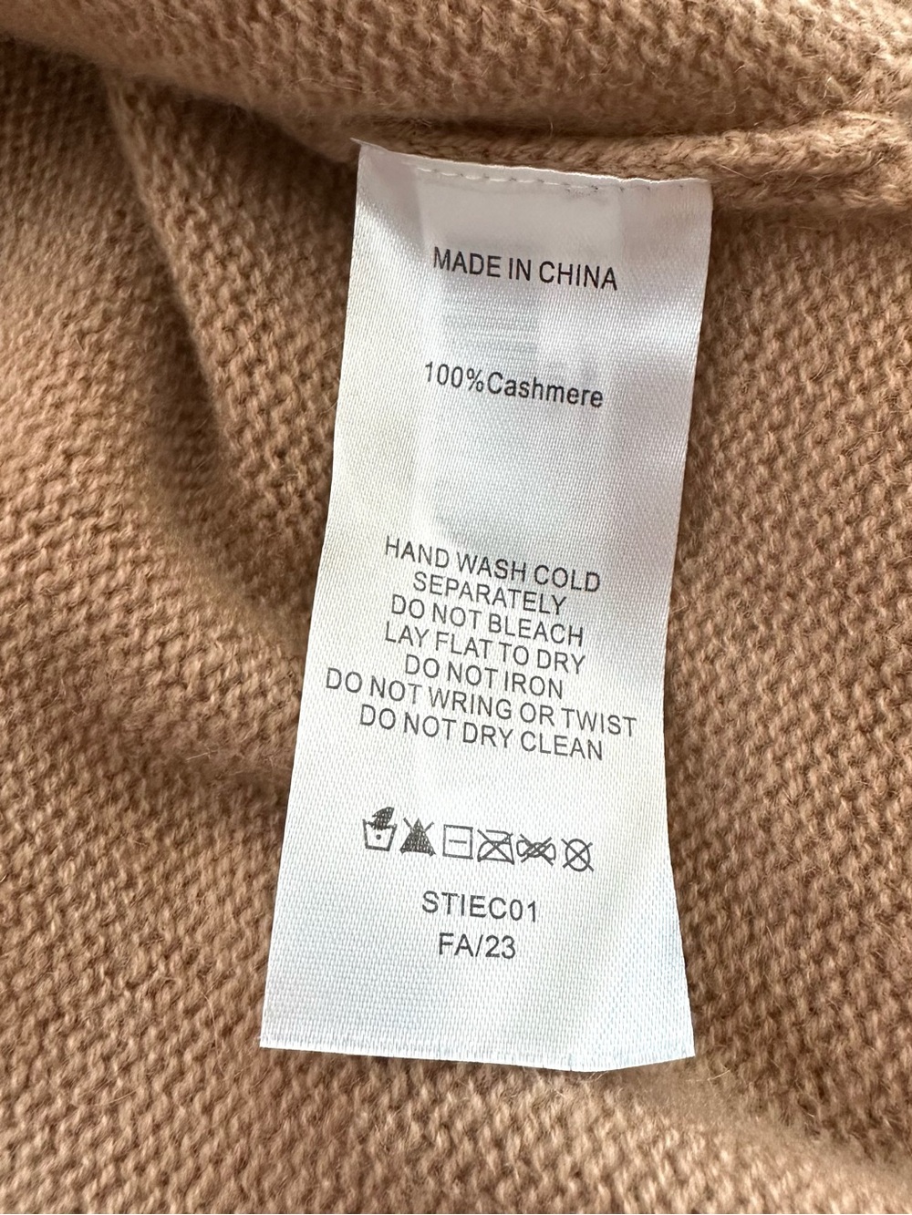 Quince Mongolian Cashmere Belted Wrap Sweater Camel Tan Size M - Picture 11 of 12